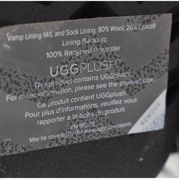 UGG Womens Size 7 Classic Maxi Black White Wave UGGPlush Wool Blend Short Boots - Picture 11 of 13